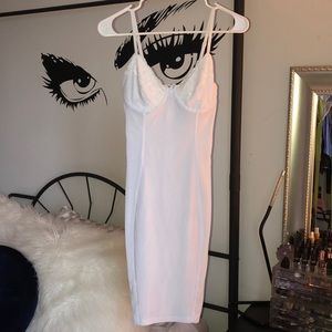 White slim fitting club dress.